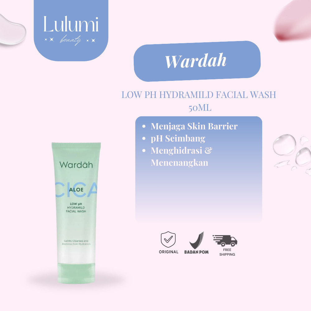 WARDAH Aloe Cica Low pH Hydramild Facial Wash - Sabun Cuci Muka Membersihkan secara Lembut dan Mengh