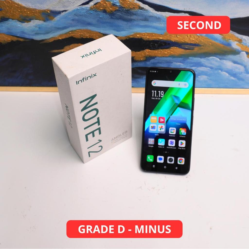 INFINIX NOTE 12 8/256 GB GRADE D - MINUS HP SECOND ORIGINAL SINAR MUTIARA CELL