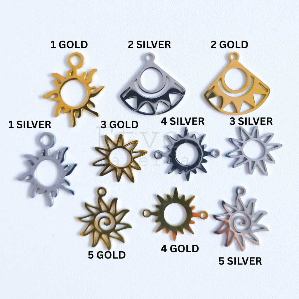 L357 Liontin bandul kalung gelang stainless steel sun matahari