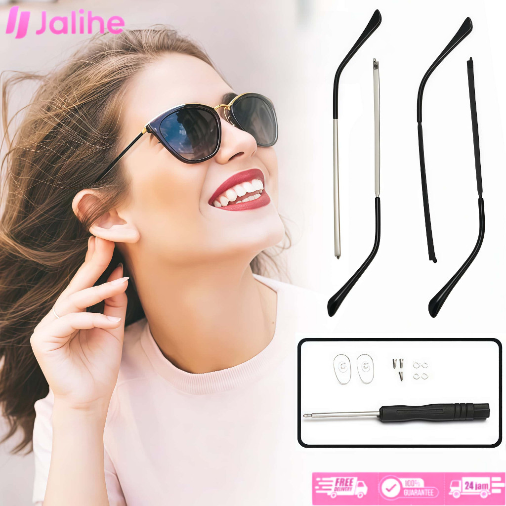 Sepasang kaki kacamata pengganti Metal Gagang Kaki Kacamata Tangkai Batang Gagang Kacamata