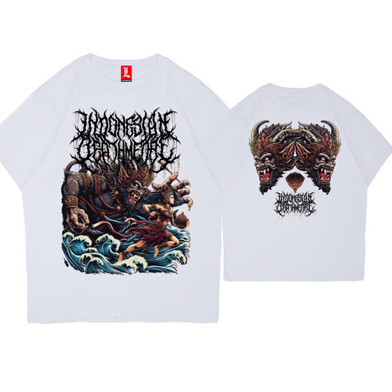 kaos metal kaos musik Indonesian death metal Dasamuka versi 3 putih