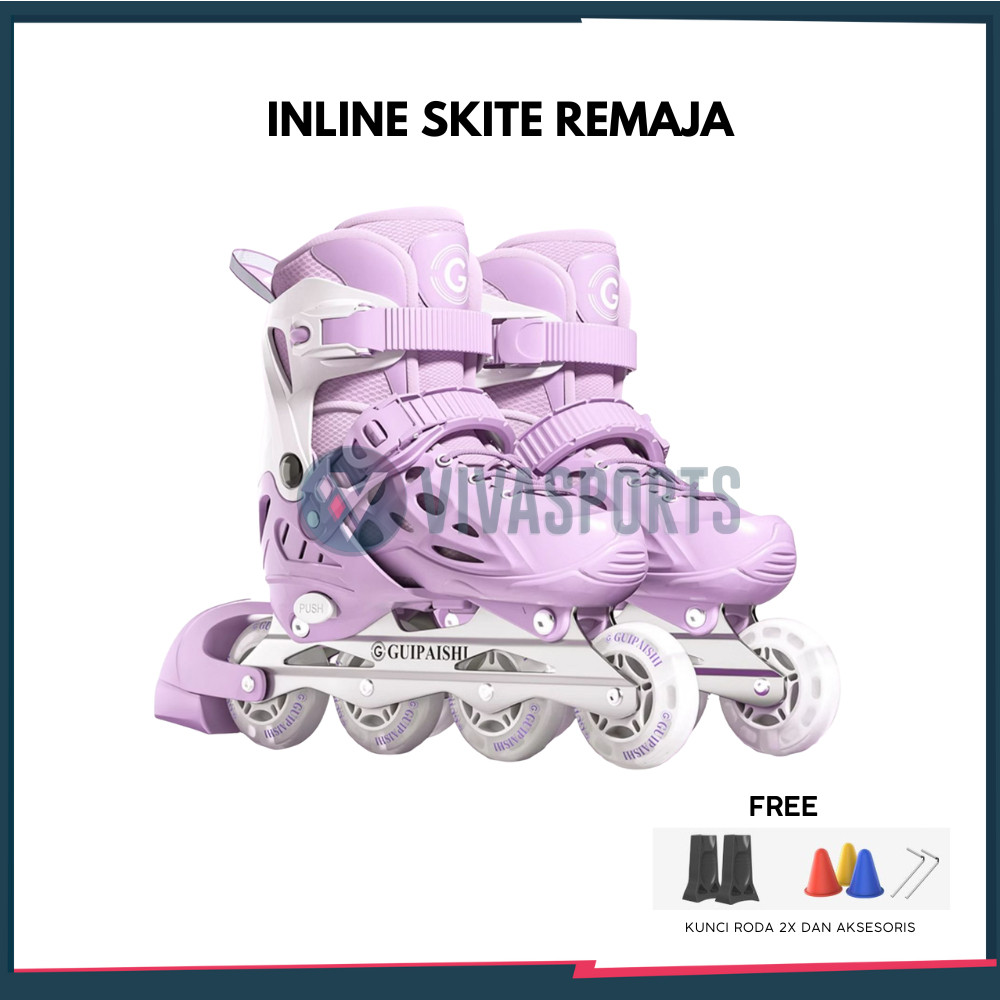 VIVASPORTS - Sepatu Roda Anak Dewasa Inline Roda Full Karet / Sepatu Roda Anak Remaja Pemula Origina