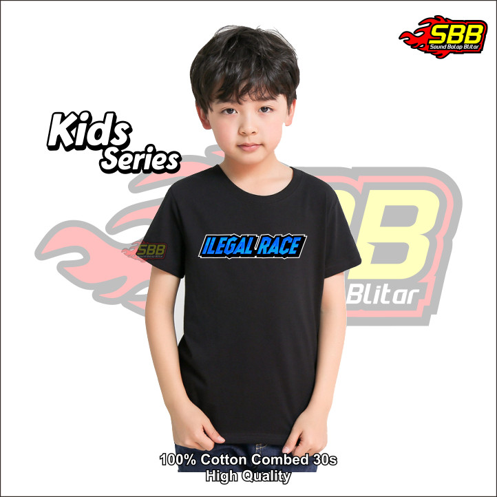 Baju Kaos Anak Ilegal Race Katun Combed DTF Sound Balap Blitar