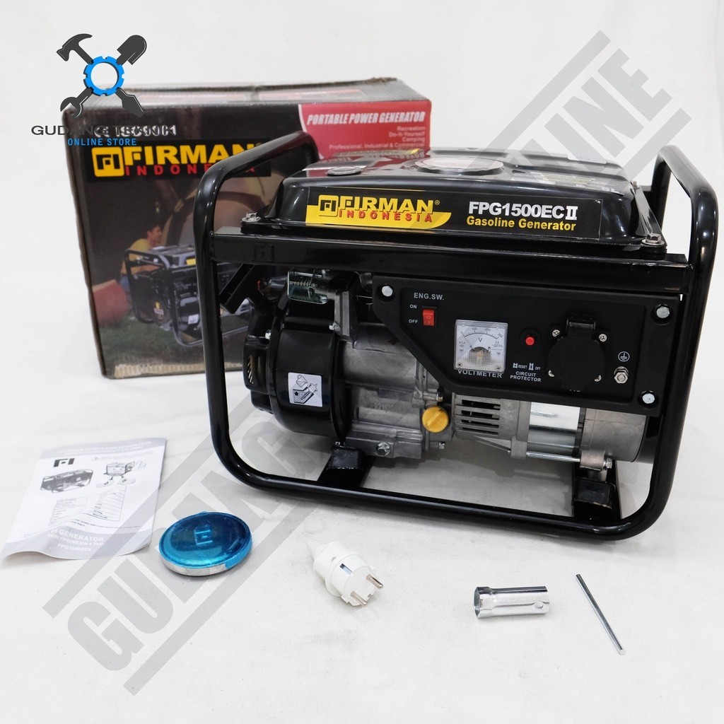 VS Genset Firman FPG1500 EC II 1000Watt / Generator Bensin 4Tak Firman FPG 1500 EC Black Yellow Seri