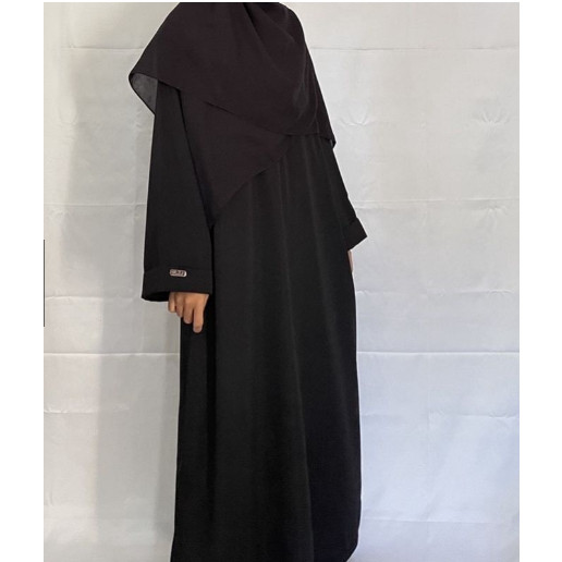 EXOGUNAR Gamis Abaya Polos Hitam Bahan Wolfis Monalisa