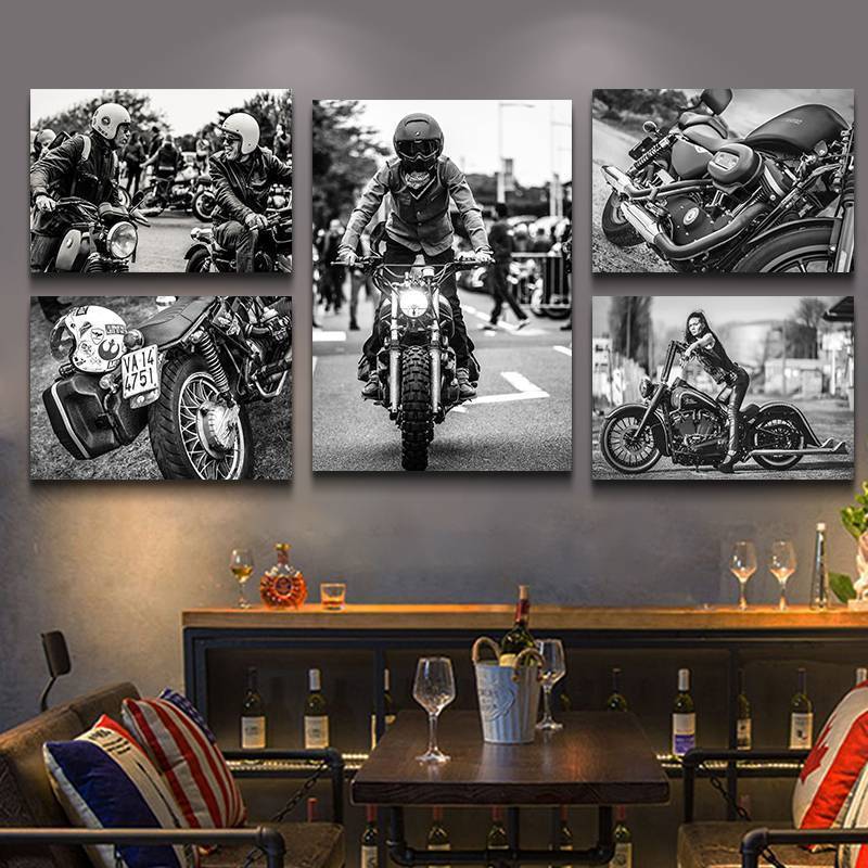 Poster Dinding Kayu 30x40 A3 Tebal 6mm Vintage motorcycle wall decoration locomotive decorative  Har
