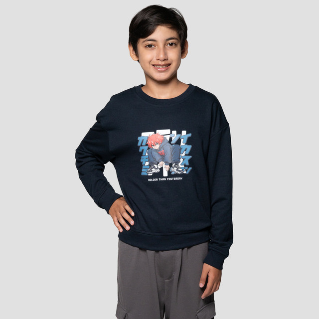 Nevada Basic Print Anime Sweater Anak Laki-laki 123098345