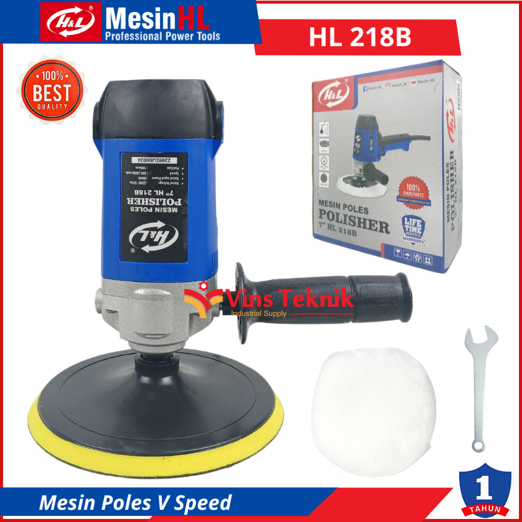 Mesin Poles Polisher 7 inch Variable Speed HL 218 H&L HL 218 B