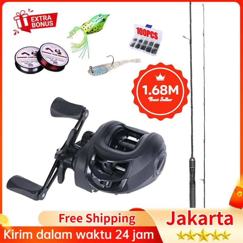 Joran Pancing Full Set 1.68M 5-20LB 7.2:1 Joran BC Set UL Carbon bc casting 1 set murah / joran bc c