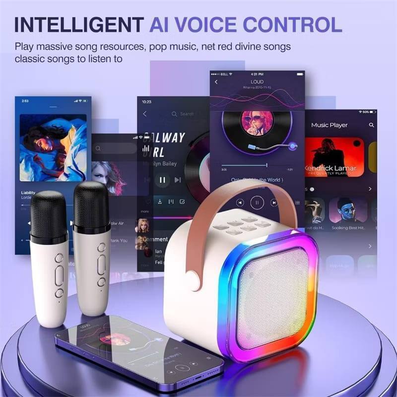 Speaker Bluetooth Karaoke Karakter Sanrio HiFi MIC RGB Portable Speaker Karaoke Bluetooth Mini
