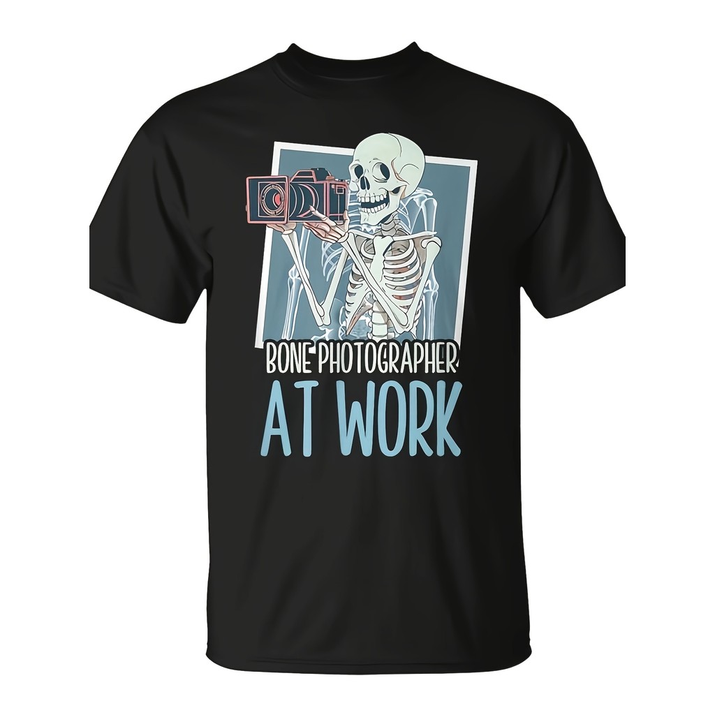 Kaos Pria Gambar Tengkorak Radiologi Lucu - Bahan Katun Adem, Cocok Santai