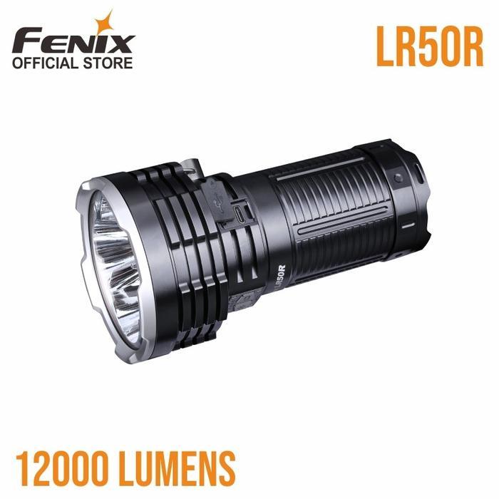 Fenix LR50R Senter Led Flashlight Searchlight Rechargeable 12000 Lumens - Black