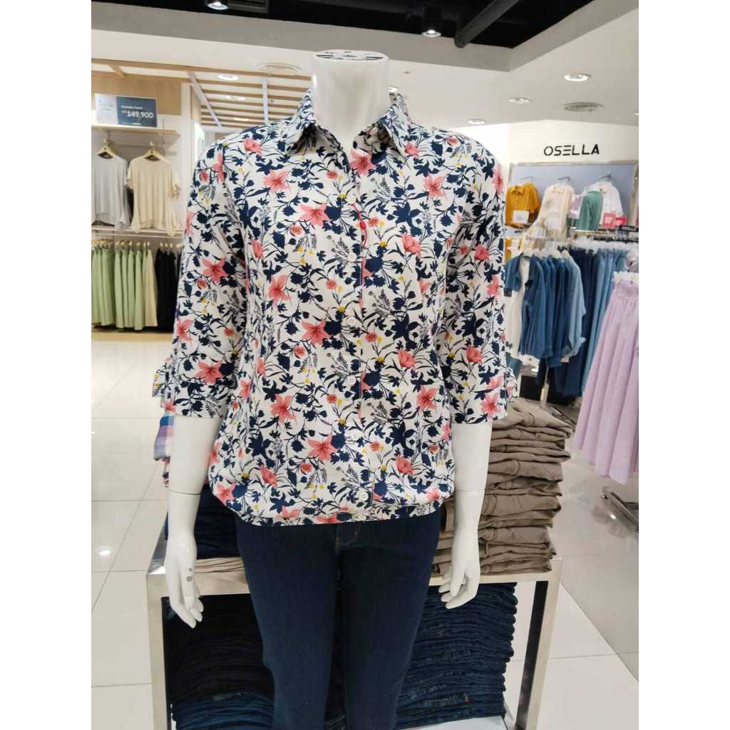 Kemeja Cewek AKO motif bunga bunga harga promo terbaru
