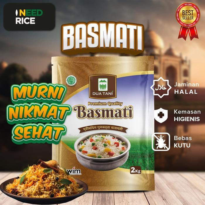 NEW Beras Basmati Dua Tani 2kg- HALAL Cocok Untuk Nasi Kebuli PREMIUM