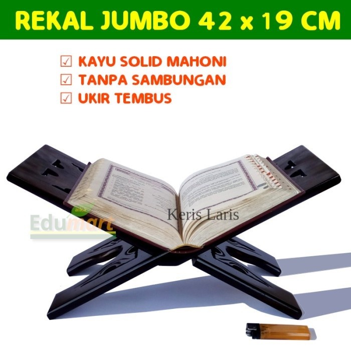 Rekal Jumbo Kayu Ukir Rehal Rekar Rak Dudukan AlQuran Al Quran AlKitab murah KL5 laris