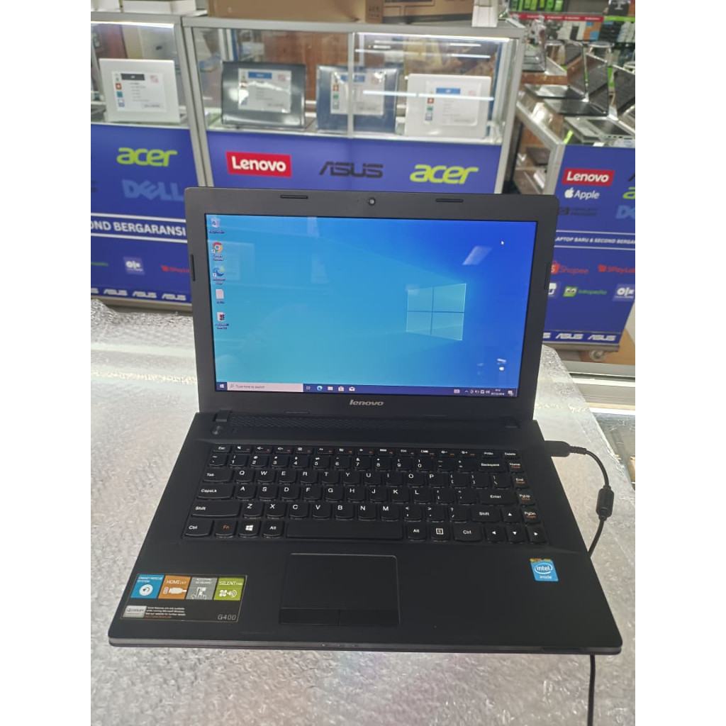 Laptop Lenovo G400 Intel Celeron RAM 4 GB SSD 128 GB Hitam Mulus Siap Pakai