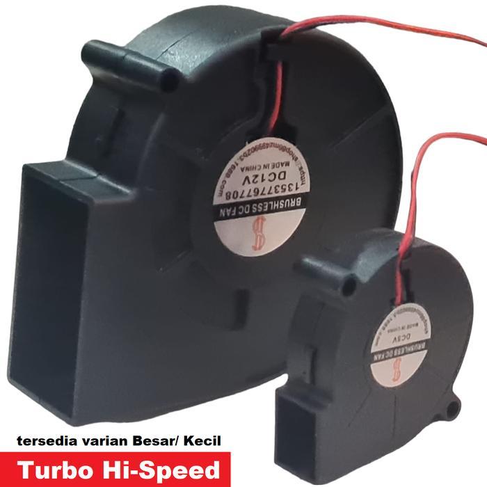 ABBLE ELEKTRIK Turbo Fan Air Flow Blower Kipas Angin Keong Pendingin/Tiup BBQ DC 12 V - Turbo BESAR 