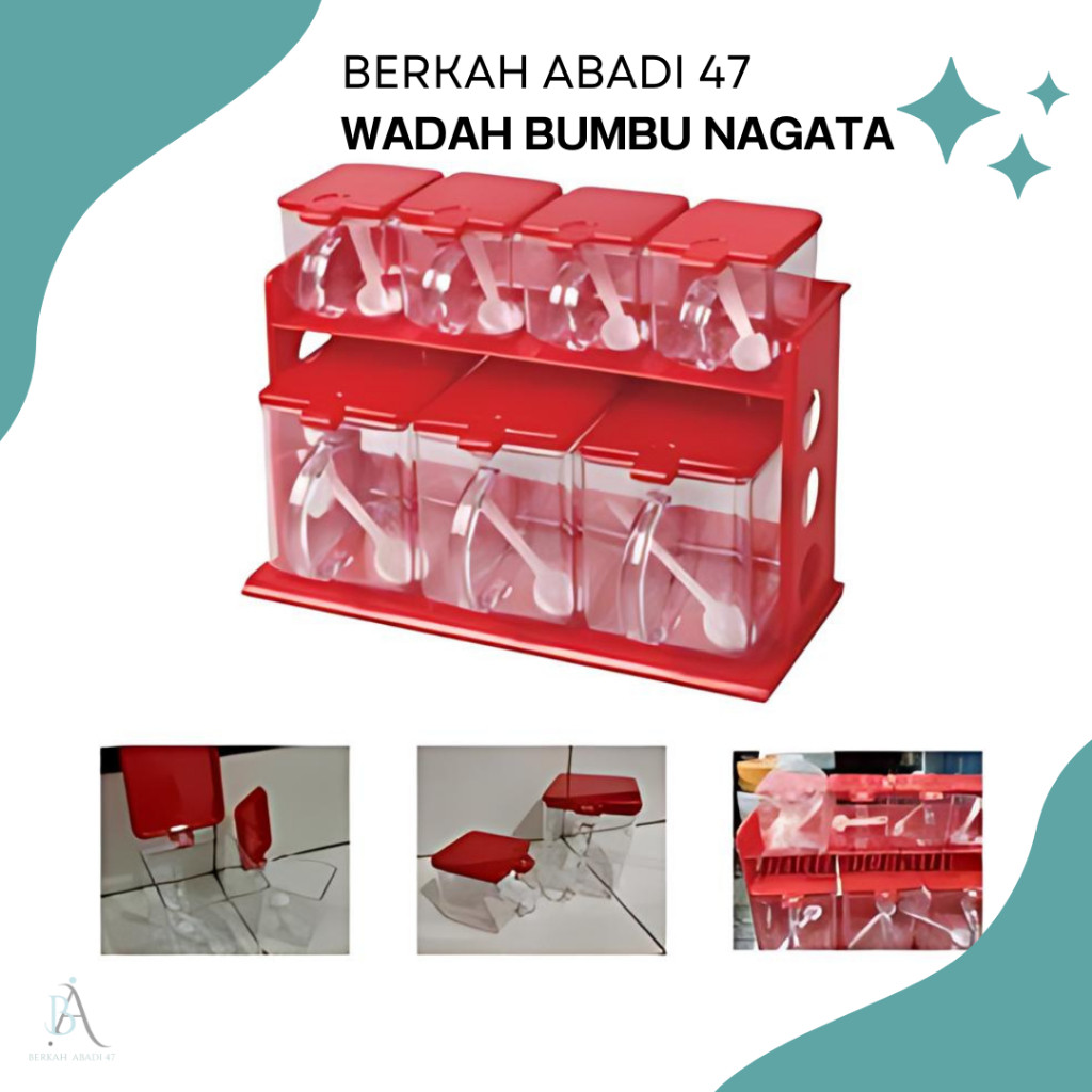 Tempat Bumbu Dapur Set Nagata 756E Wadah Bumbu Dapur BISA GOSEND