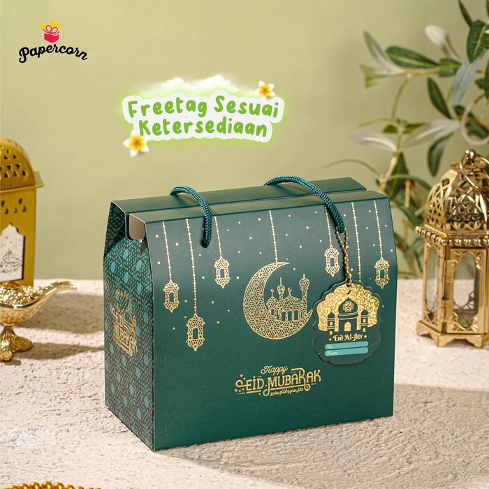 10 Pcs Gable 2 toples - muat 2 toples Hijau tua Toples Jar 500-800 ml Box  Hampers