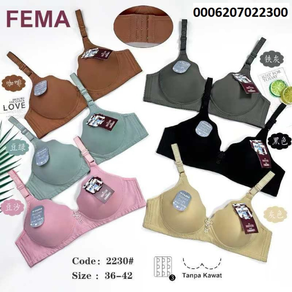 JONSTORE 3PCS BH FEMA 2230 CUP B KAIT 3 | BH CUP B KAIT 3 TANPA KAWAT