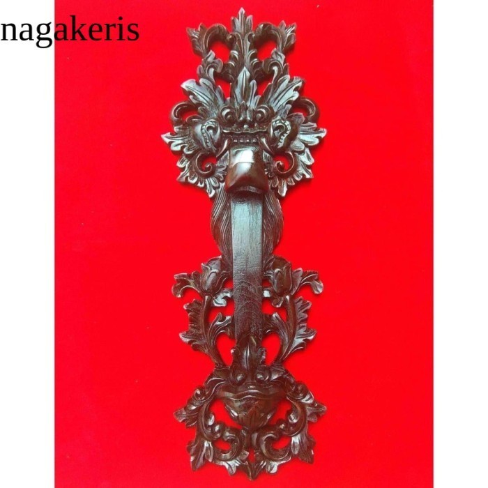 Blawong Keris Model Ukiran Buto Bali Motif Kembang Kayu Jati terbaru