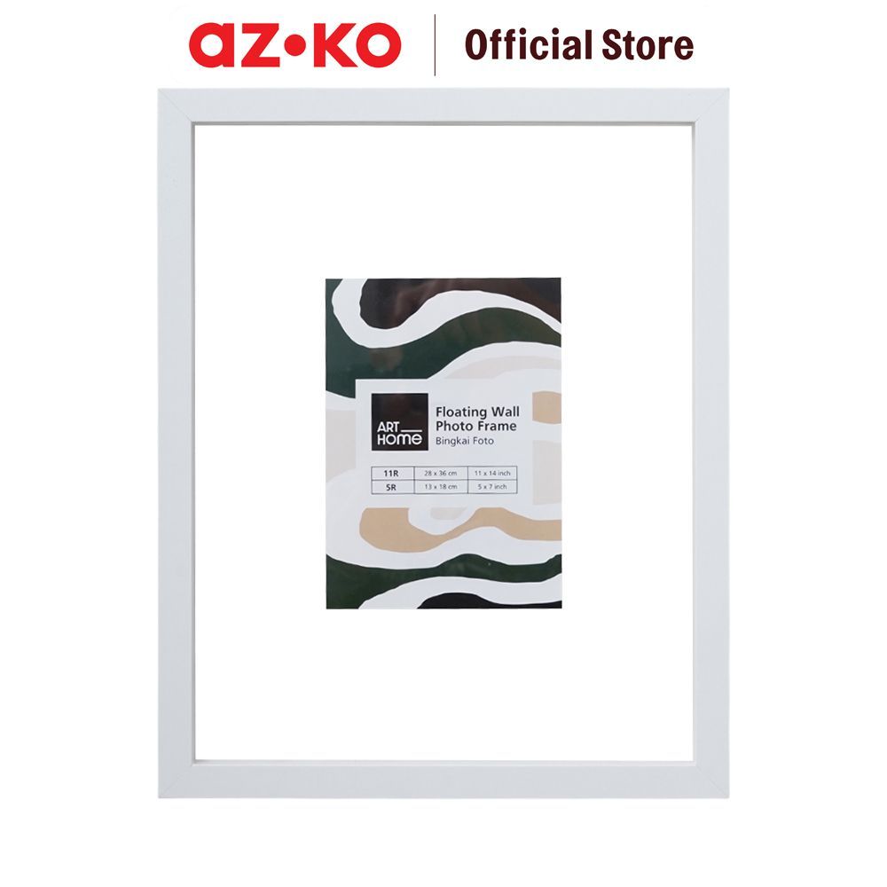 AZKO Forhom 11R Bingkai Foto Dinding Floating - Putih Pigura Aesthetic Frame Tempat Foto Pajangan De