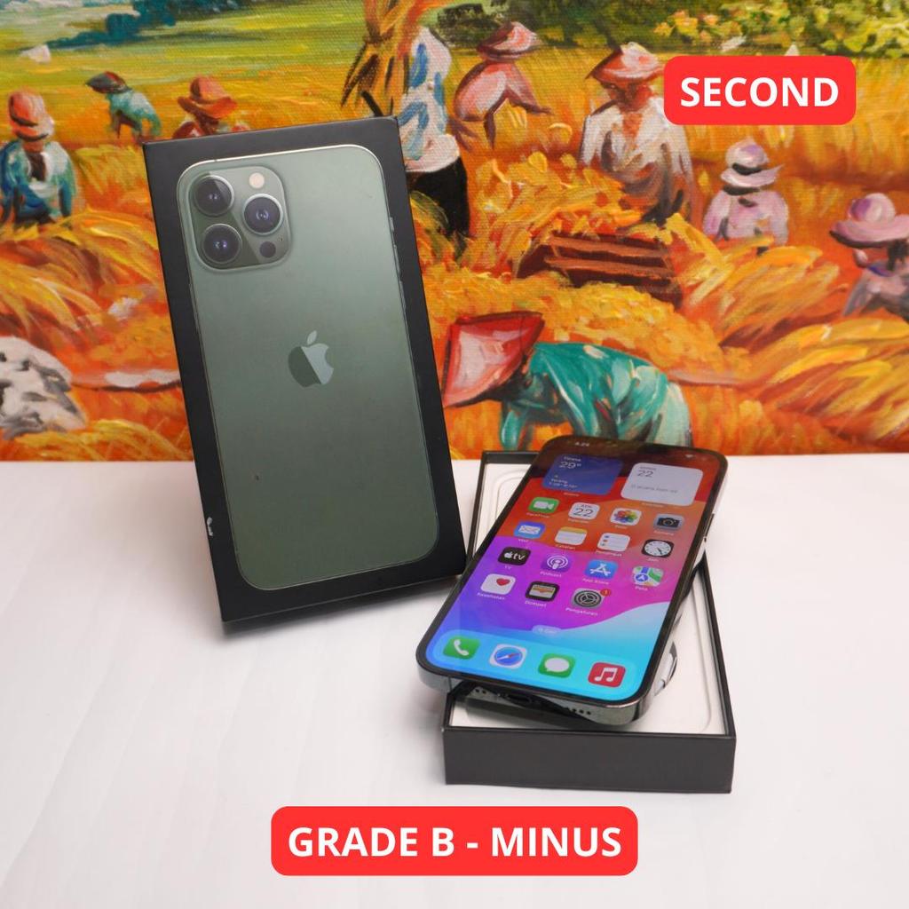 IPHONE 13 PRO MAX 128 GB GRADE B - MIINUS HP SECOND ORIGINAL SINAR MUTIARA CELL