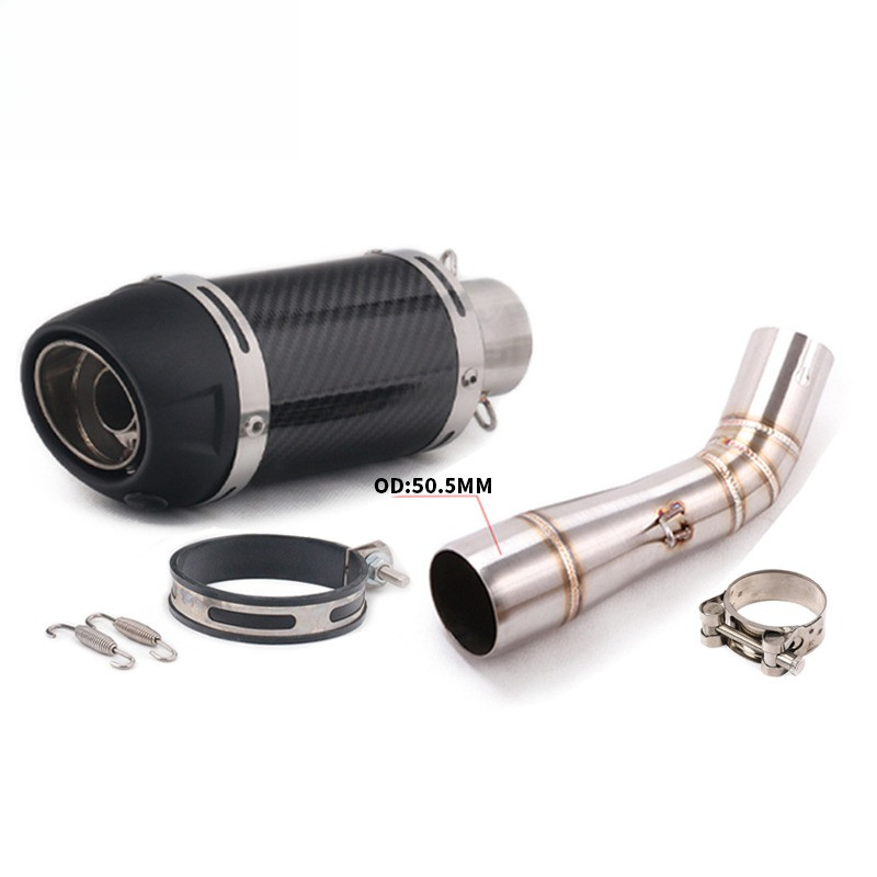 Full System Motorcycle Escape Moto Exhaust Muffler Pipe Mid Link Tube Slip On For Benelli Leoncino 2