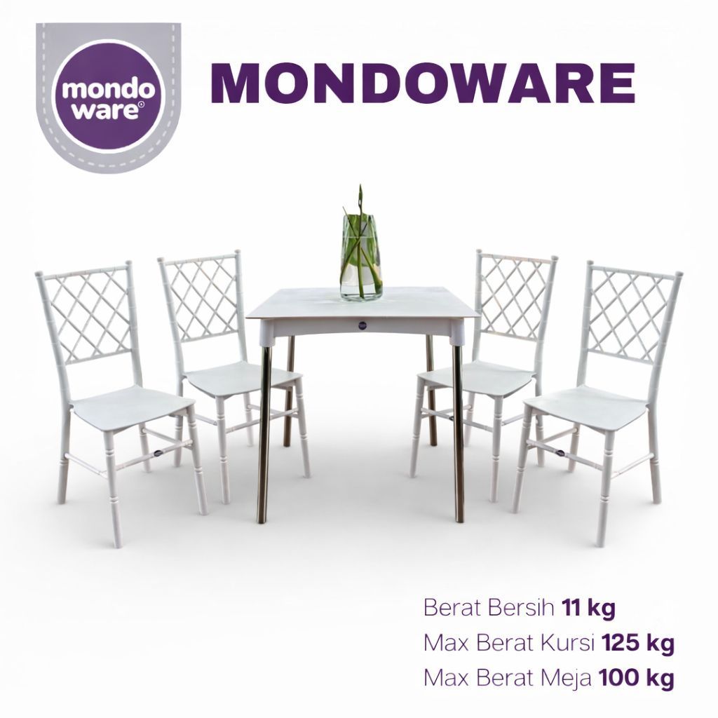 1SET 4 KURSI SANTA (R194) + MEJA MAKAN T7070 - 1 SET MEJA MAKAN MINIMALIS / FULL SET DINNING TABLE /