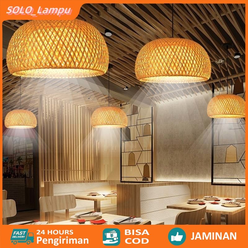 Lampu Gantung Bambu lampu  Lampu Gantung Rotan Lampu Hias Ruang Tamu cafe  Lampu gantung meja restor
