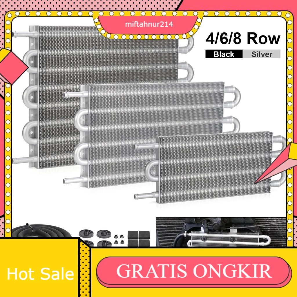 Universal Mobil Aluminium Oil Cooler Transmisi Pendingin Oli Transmisi Otomatis-Manual Radiator Konv