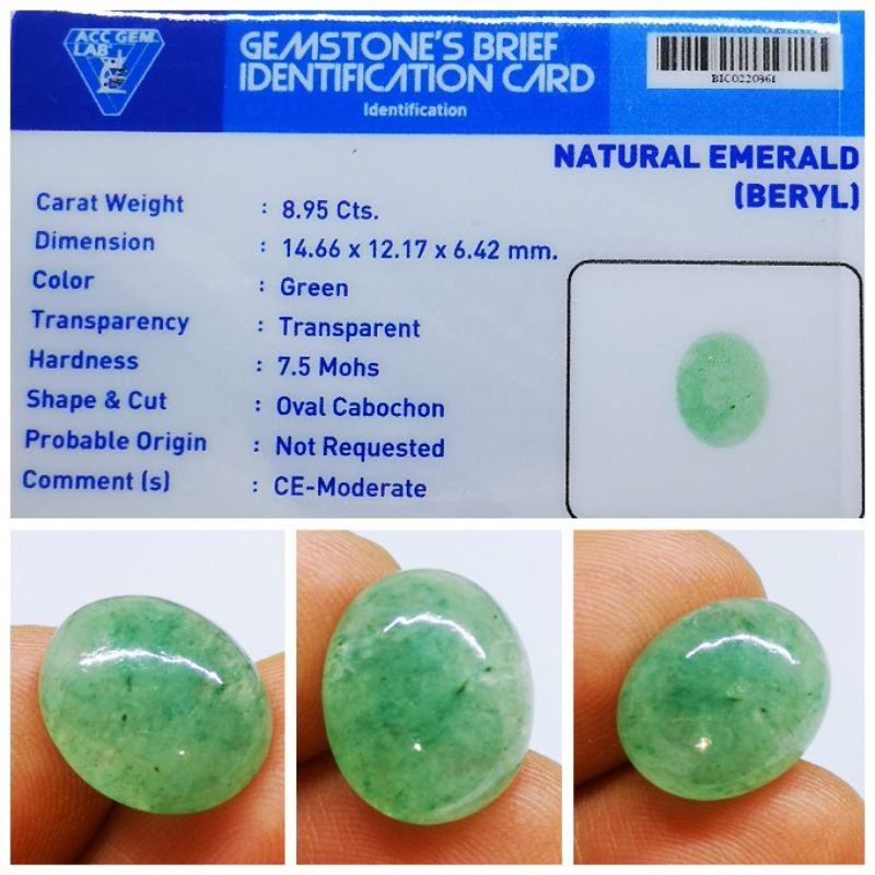 Original Natural Batu Zamrud Colombia Plus Memo Acc Gems Lab Top Quality Murmer