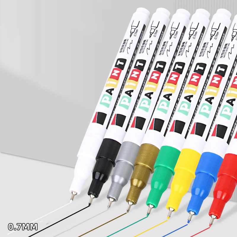 8-Color 0.7mm Paint Markers Pen Quick-Dry Markers - Waterproof, Non-Fade Fine Tip Pens for Drawing, 