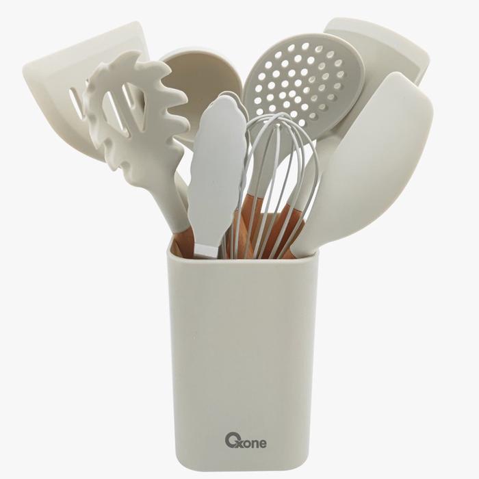 OXONE OX-958 Silicone Kitchen Tools 9pcs | OX958 Spatula Sutil Masak - Warm Grey