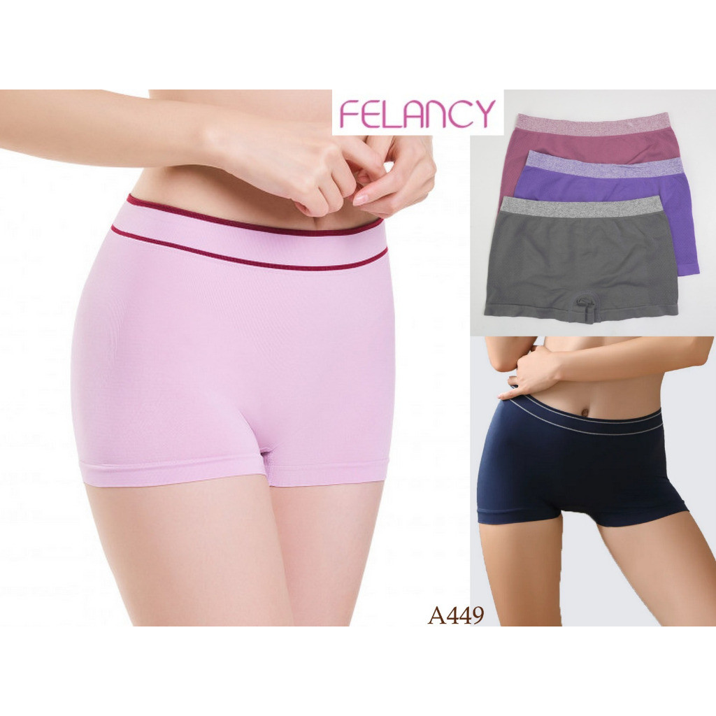 Celana Dalam Wanita Model Boxshort Felancy Polos Pakaian Dalam / Underwear A449 By SecondSkin