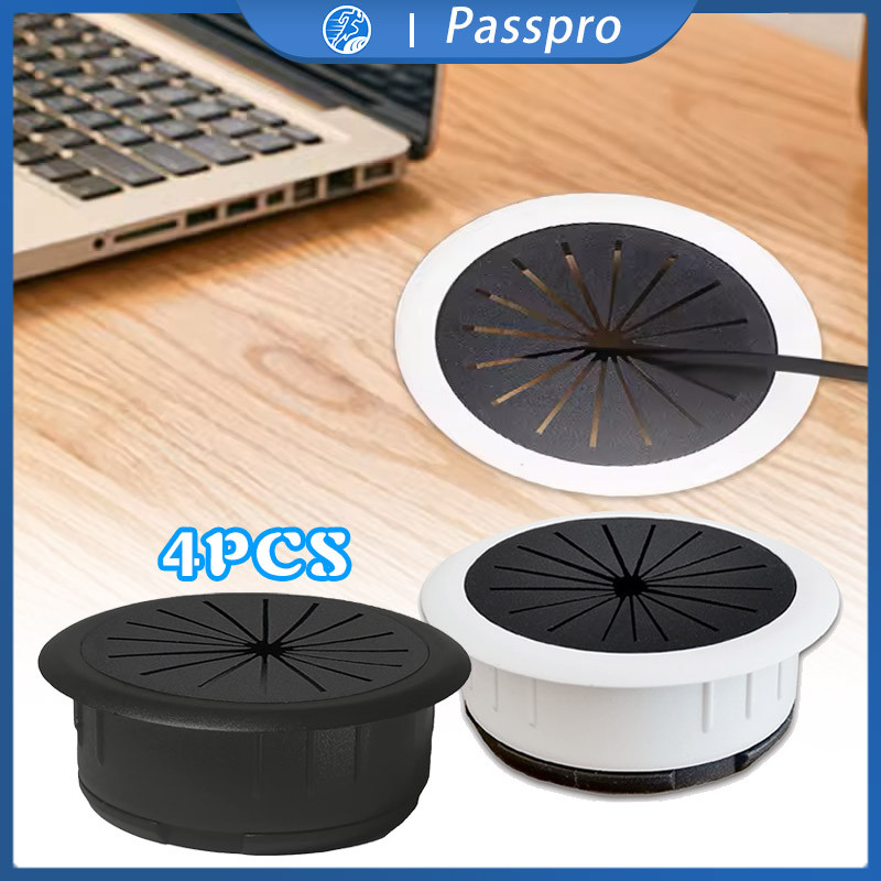 4pcs Grommet Tutup Lubang Kabel Meja Penutup Lubang Kabel Meja Kantor Flexible Jalur Kabel Meja