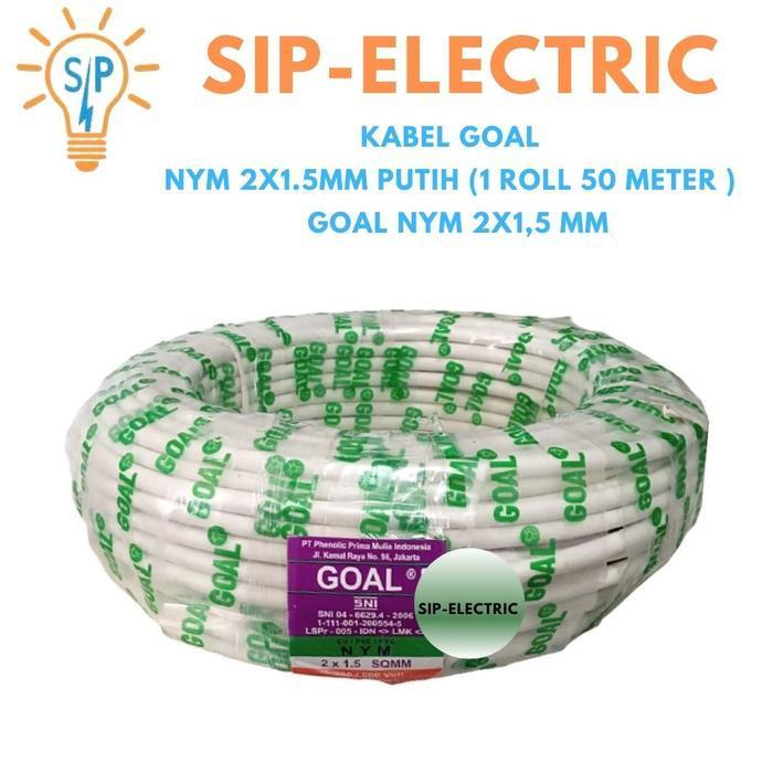 Toko Kabel Listrik - Kabel Goal Nym 2X1.5Mm Putih (1 Roll 50 Meter) / Goal Nym 2X1,5 Mm