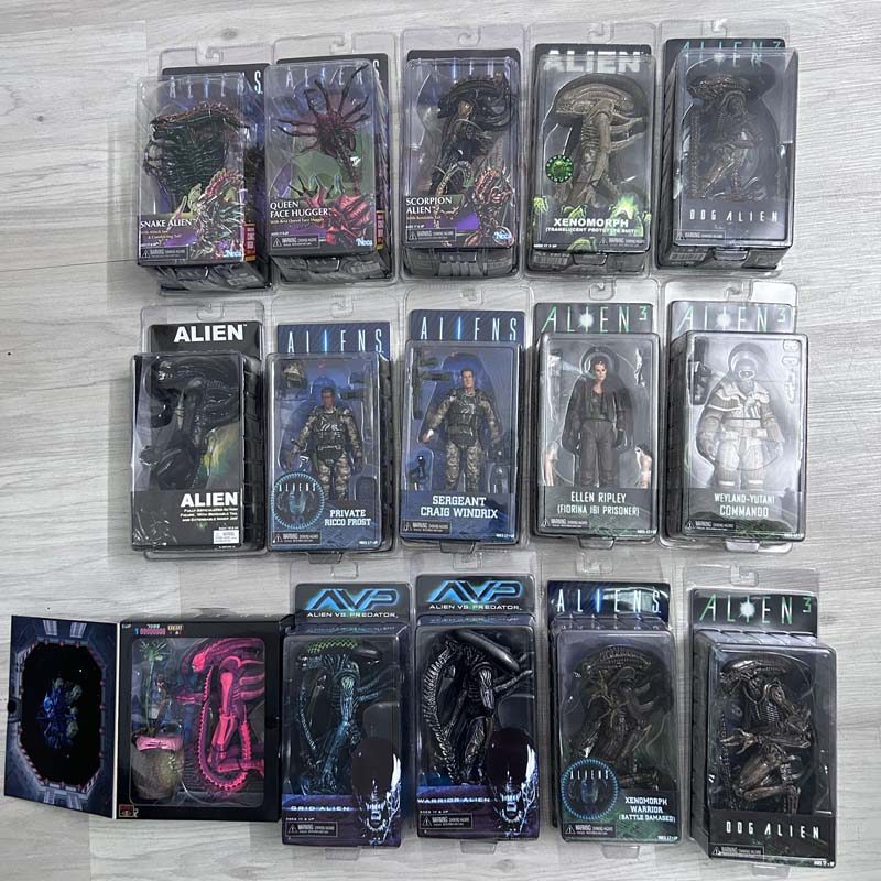 NECA Weyland Dog Xenomorph Warrior Ellen Sergent Grid Private Ricco Frost Snake Scorpion Queen Face 