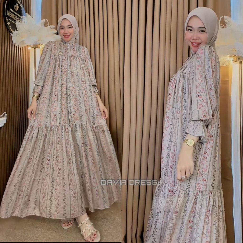 EDISI LEBARAN Gamis rayon diamond ori motif bunga - Gamis Kekinian - Gamis viral - Gamis rayon - Har