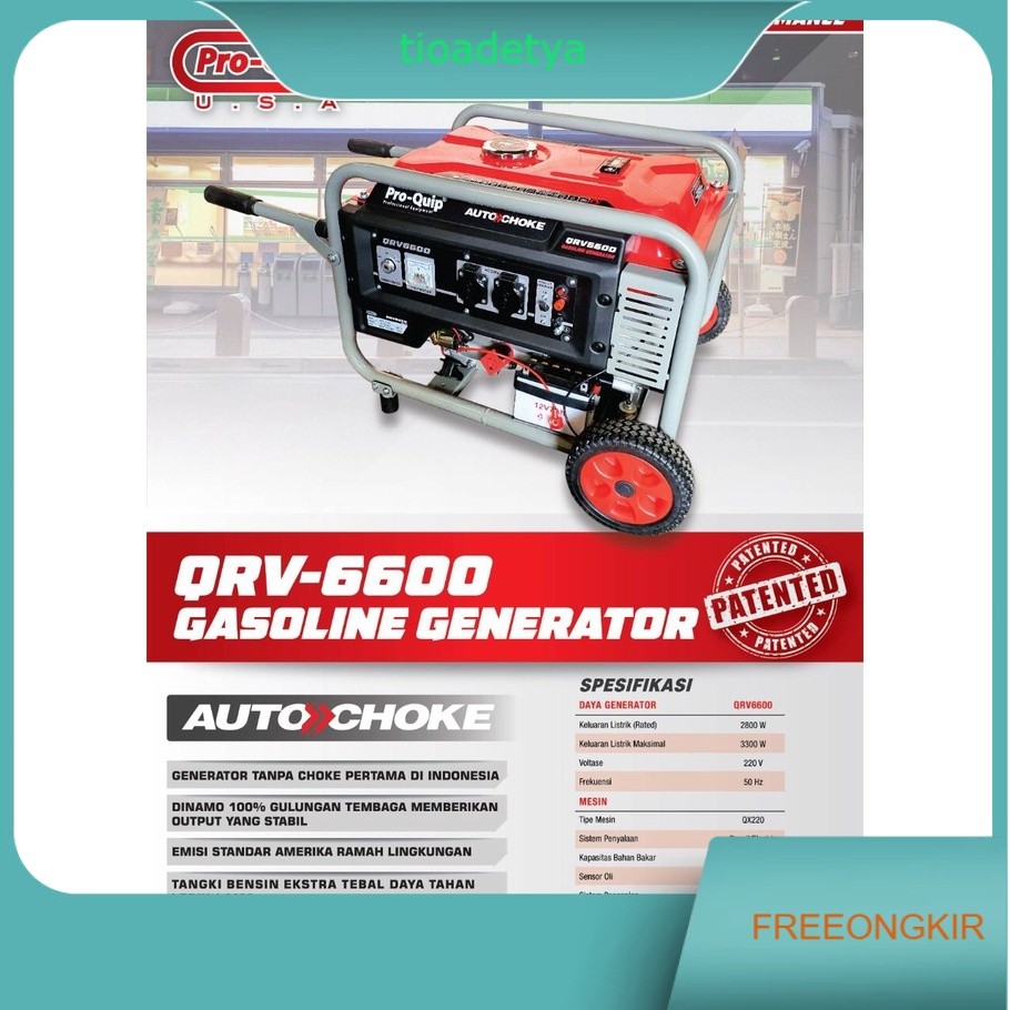 Genset 3300W PROQUIP QRV6600 QRV6600XP 4Tak / Generator Proquip QRV 6600 6600XP 3300Watt Gasoline Ge