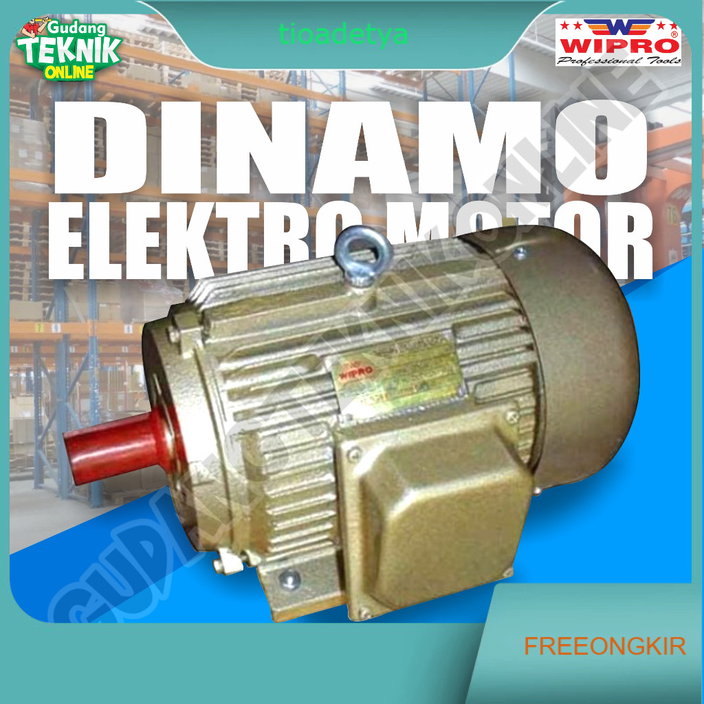 Dinamo Motor Penggerak 2HP 2P 3Ph 2850Rpm WIPRO - Dinamo Elektro Motor WIPRO 2 Hp 4P 3 Phase 14000Rp