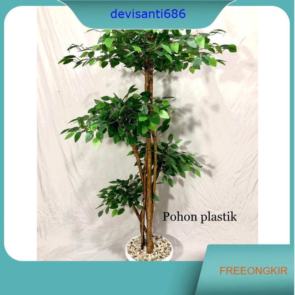 Pohon Artificial Beringin Hijau 150cm 4 undak/ pohon plastik / Bunga plastik Pohon Hias  Beringin Va