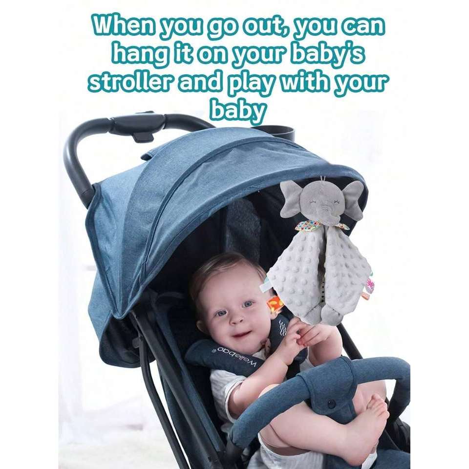 Baby Stuffed Animal Security Blanket With Teether Lovey Cute Snuggle Blanket Plush Tags Toy Snuggler