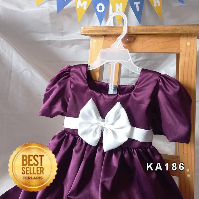 Burgundy Dress Kondangan Anak Cewek 2 3 Tahun OOTD Simple Elegan Gaun Pesta Anak Mahogany Mewah Eleg