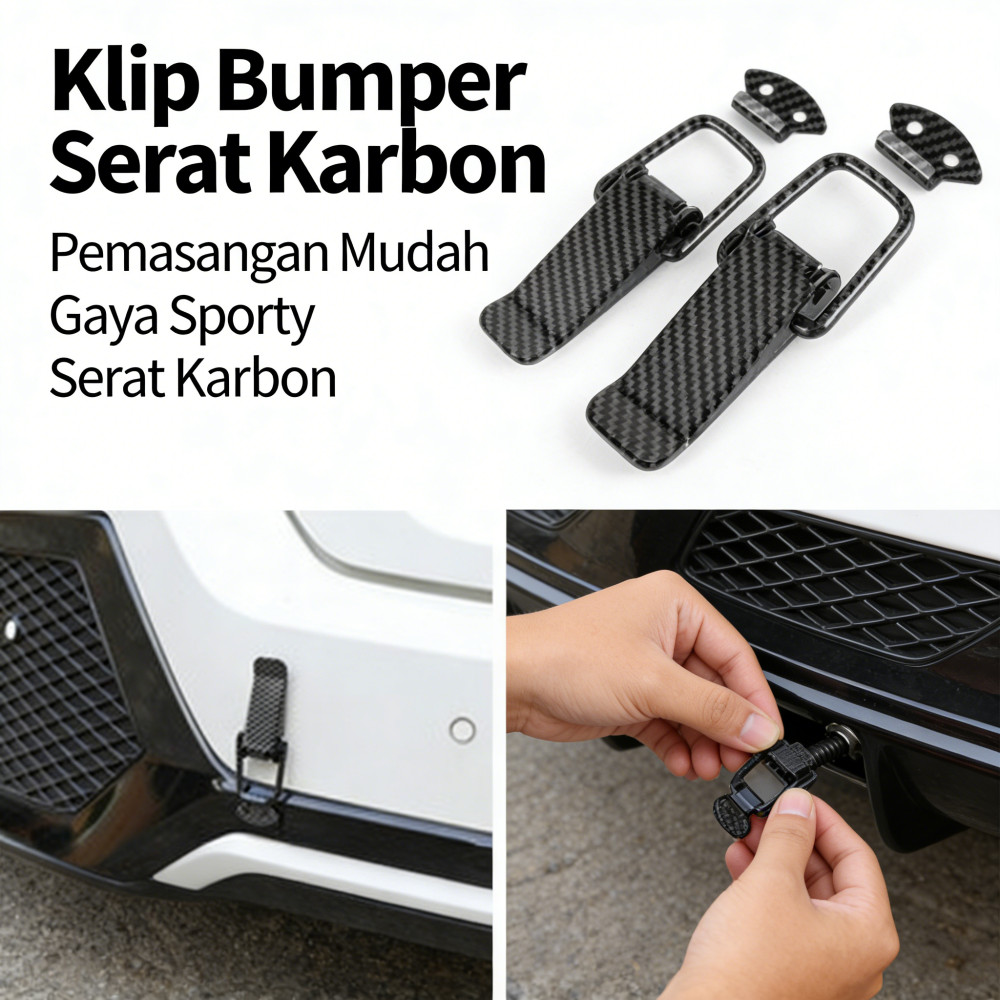 Klip Bumper Mobil Motor Set 2PCS Bumper Body Aksesoris Klip Bumper Carbon Racing Klip Bumper Univers