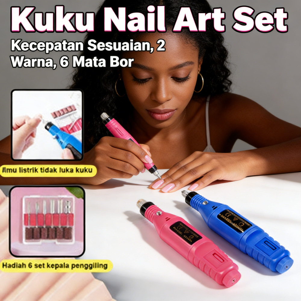 Mesin Kuku Otomatis Grinder Nail Art Alat Kikir Kuku Elektrik Set