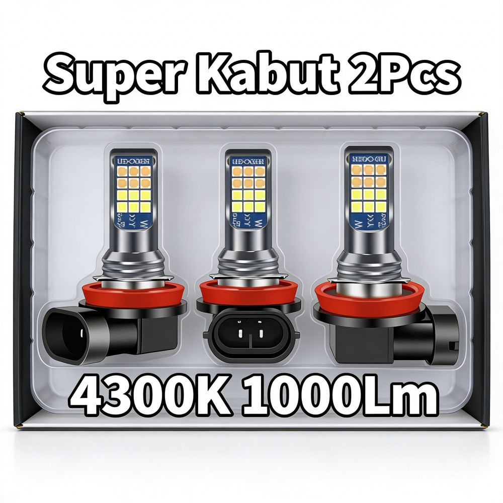 Terang Mobil 2pcs Led 1pcs Foglamp 12-24V Mobil H11 H8 H9 Foglamp Super