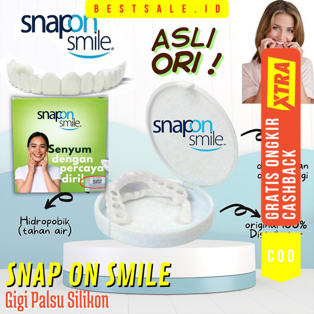 Snap On Smile Gigi Palsu 1 Set Atas Bawah - Gigi Palsu Silikon Original - Penutup Gigi Palsu