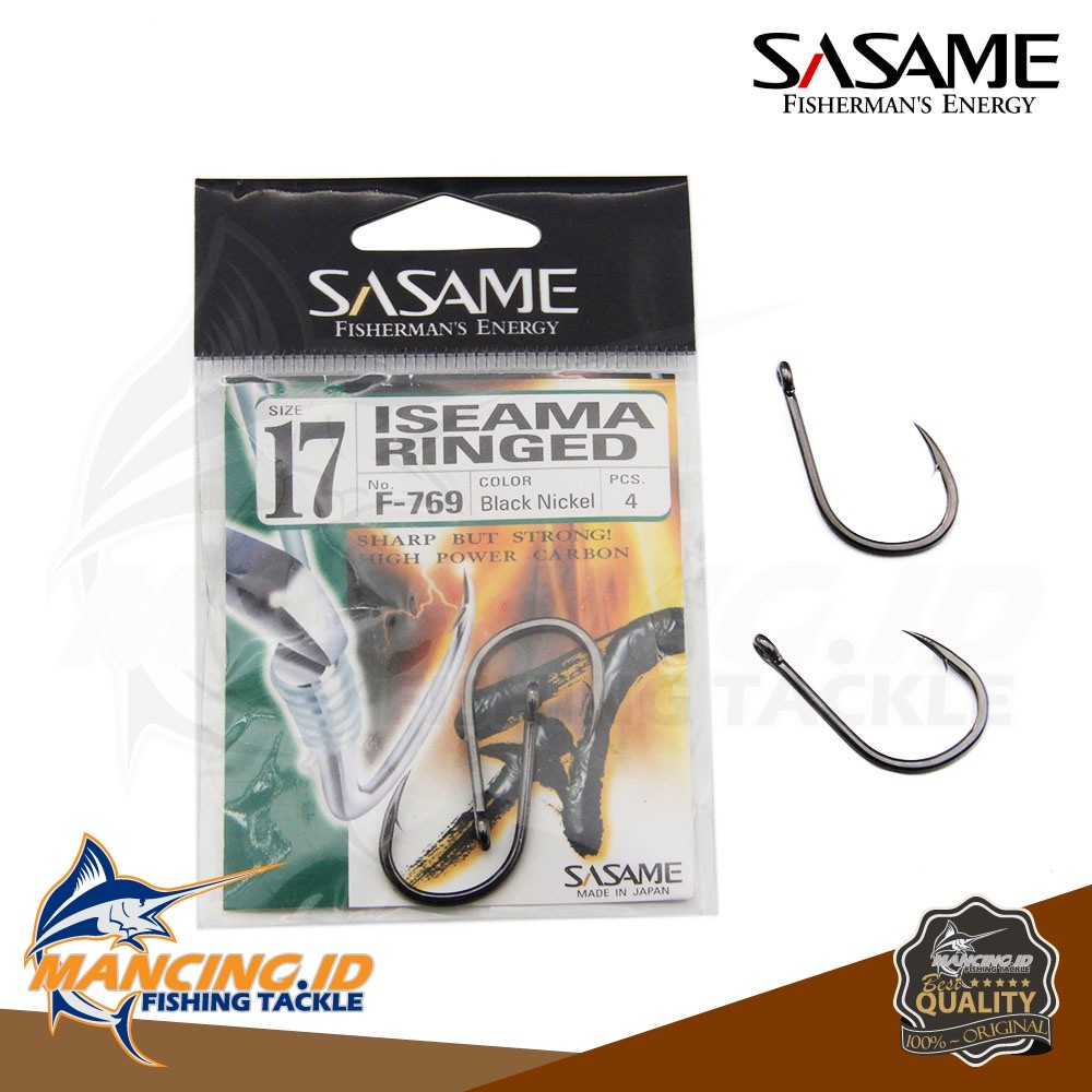 TERBARU Sasame ISEAMA RINGED F-769 Carbon Hook Kail Pancing Ikan Mas Gurame Bawal Patin Anti Moncel 
