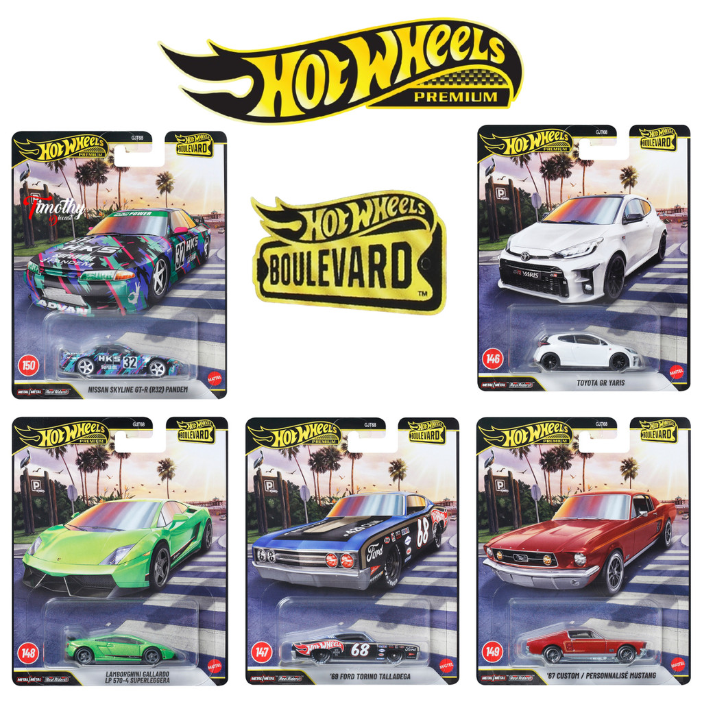 Hot Wheels Premium Boulevard Varian Mix Yaris Nissan Skyline Lamborghini Torino 67 Mustang Collector